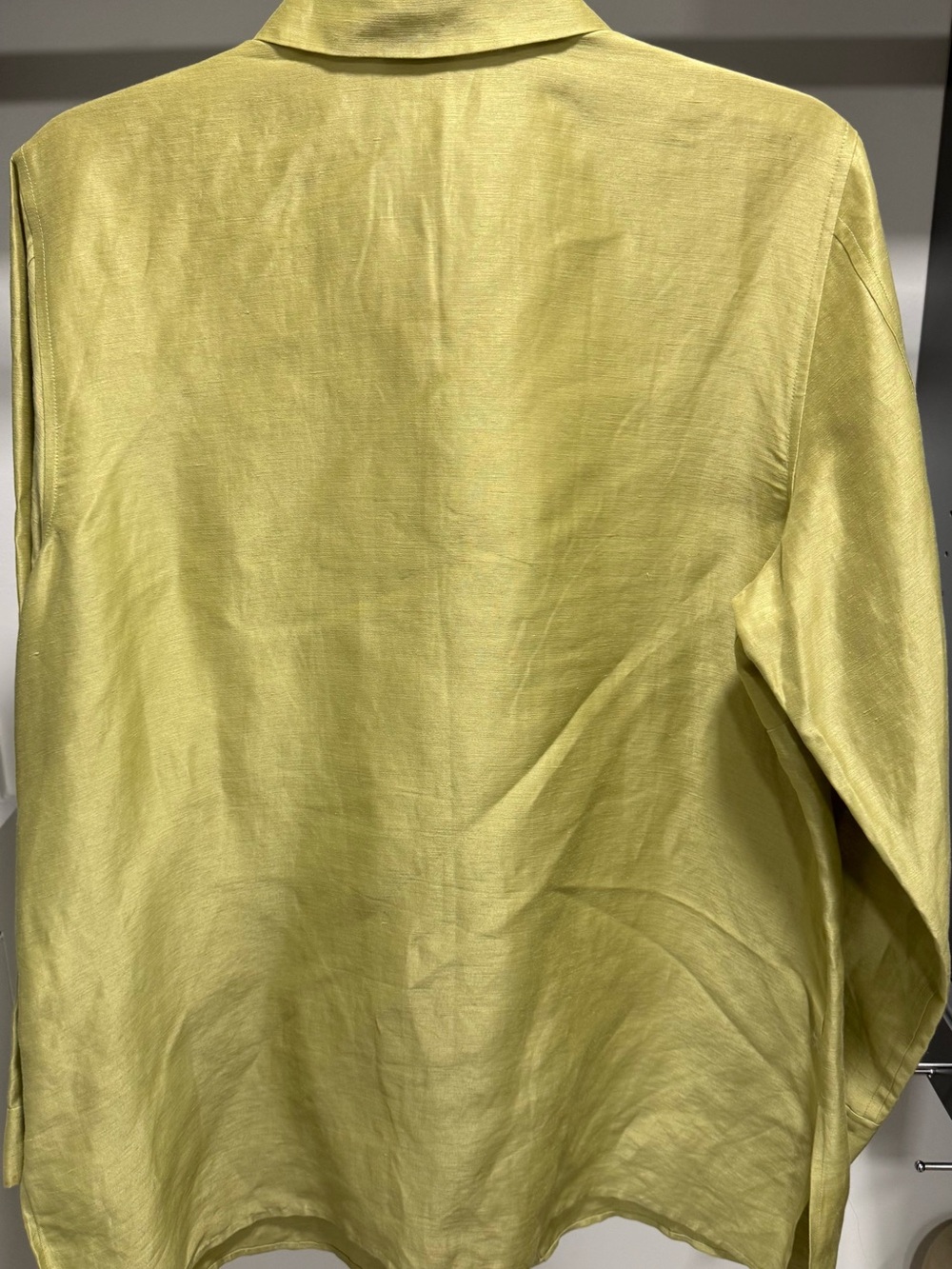 Sigrid Olsen Olive Green Collared Button-Front Top - Picture 3 of 9